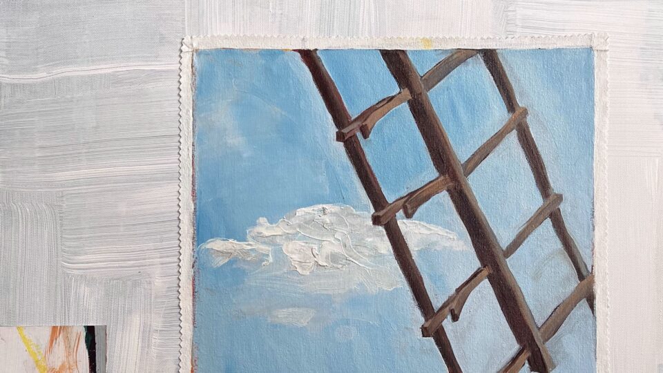 Łopot / Flutter, obraz ze skrzydłem wiatraka z młyna